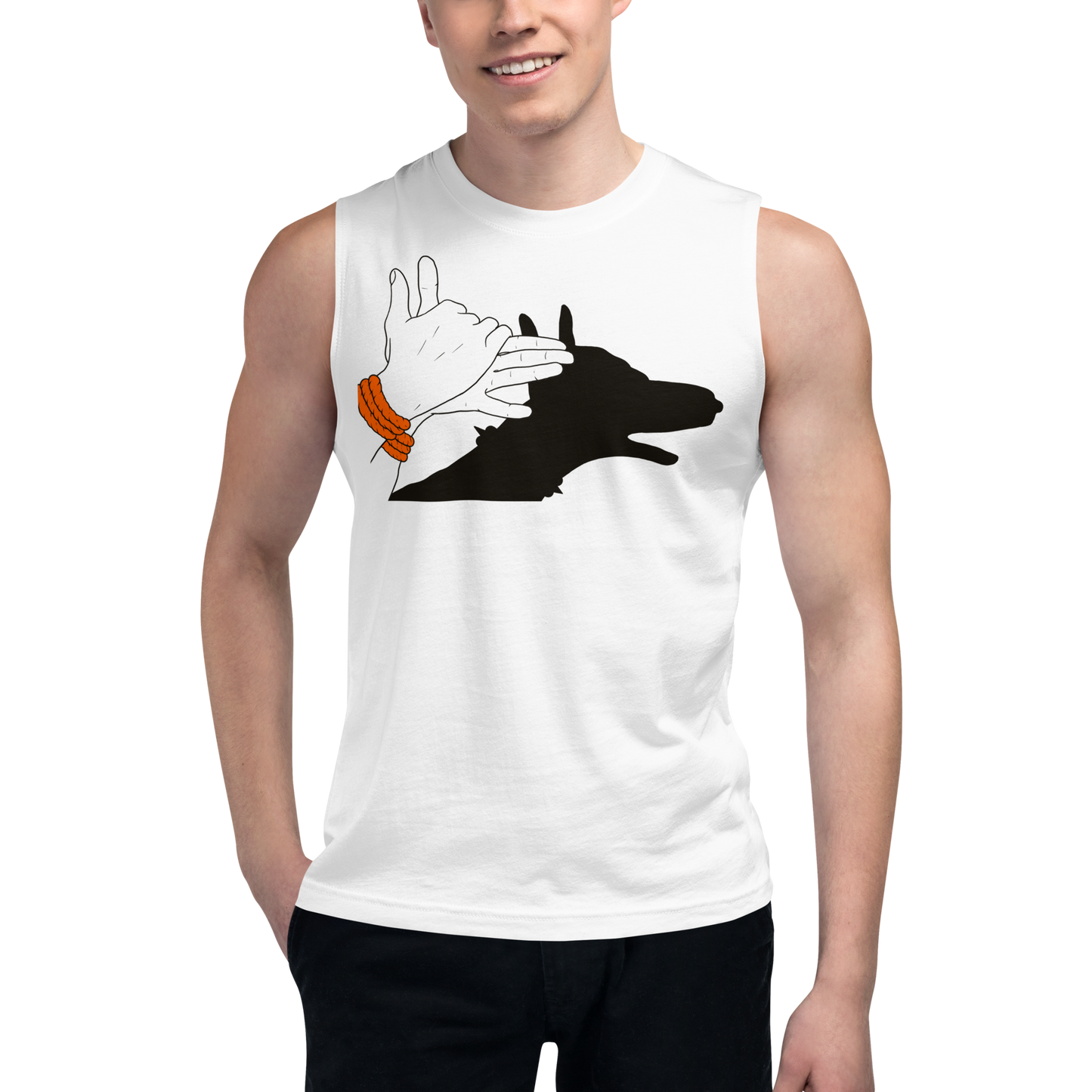 Shadow Pup_pet Muscle Tank